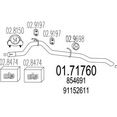 MTS 01.71760 Exhaust Pipe